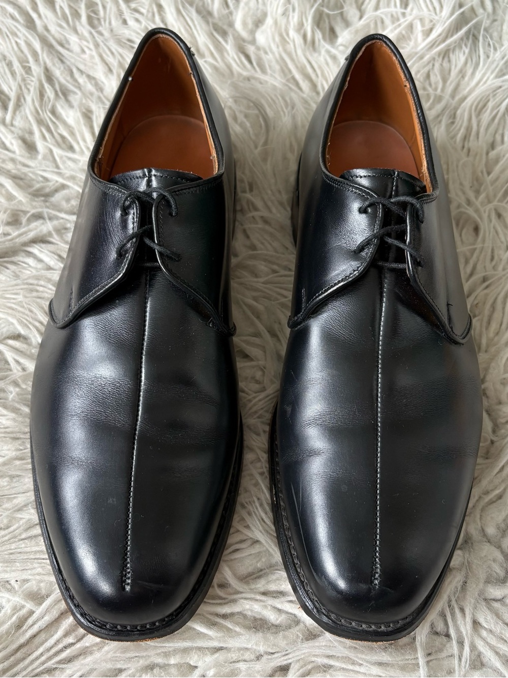 Allen Edmonds Mens Valencia Single Seam Black Leather Oxford Dress Shoe EUC 10.5